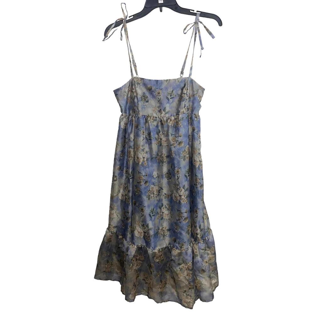 wild fable Blue Floral Maxi Dress with Beige Flowers